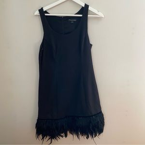 TwentyOne Dress Sleeveless Mini Feather Black Casual Cocktail Neutral Unique